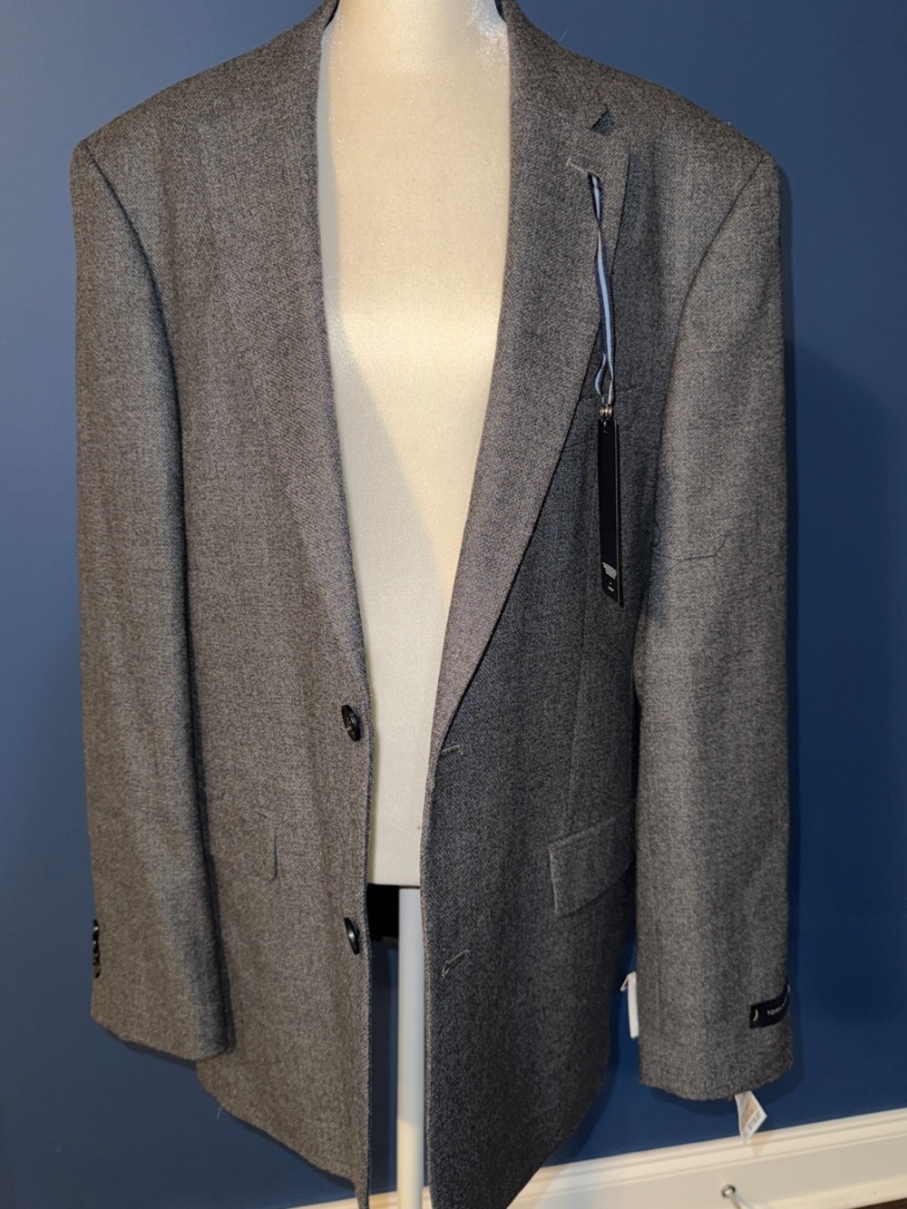 Tommy Hilfiger Men’s Gray Blazer - Classic Two-Button Tailored Jacket
